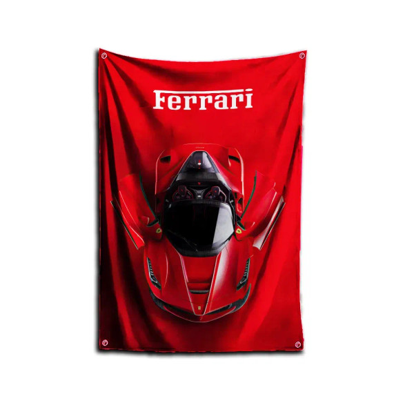 Blue And White Stripe, Size: 90 X 150Cm - 3X5 Ft F1 Racing Flag Polyester Digital Printing Banner For-F-F-Ferraris-Garage Wall Art Out Door Decoration With Brass Grommet By WTB