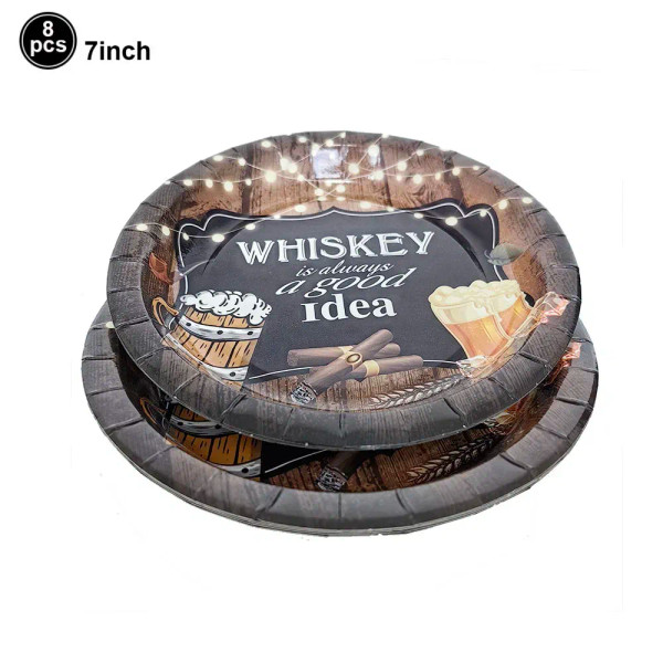 Plum - Whiskey Party Decor Happy Birthday Banner Whiskey Balloon Gold Number Balloon Aged To Perfection 40Th Birthday Party Supplies By WTB