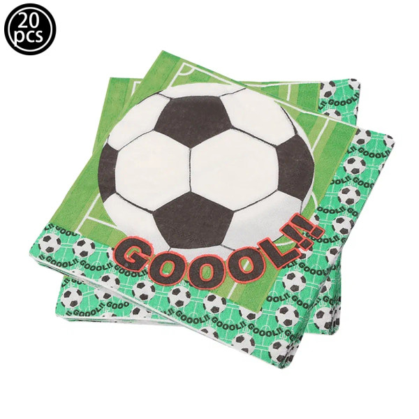 Blue - Soccer Birthday Party Decorations Disposable Tableware Paper Plates Cups Napkins Tablecloth Balloon Banner Soccer Party Supplies By WTB