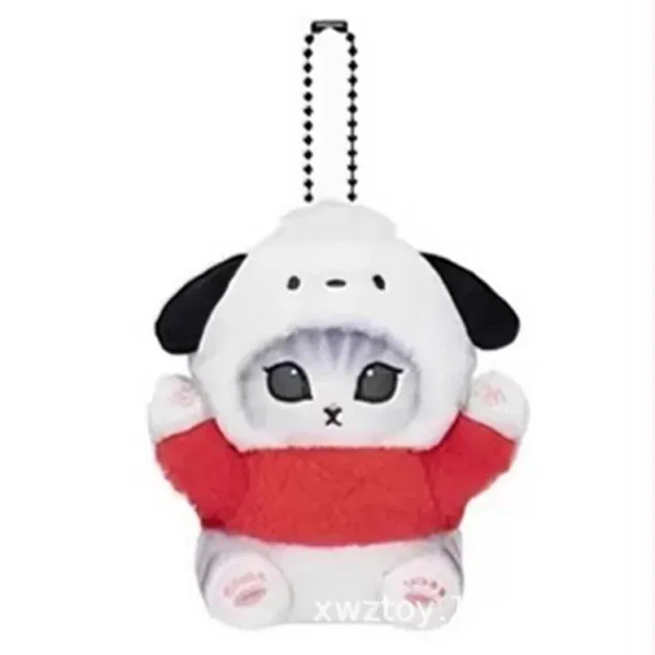 Red - Hot Kawaii Plush Keychain Pendant Cartoon Mofusand Shark Cat Cross-Dressing Hello Kitty Kuromi Doll Stuff Backpack Decor Toys By WTB