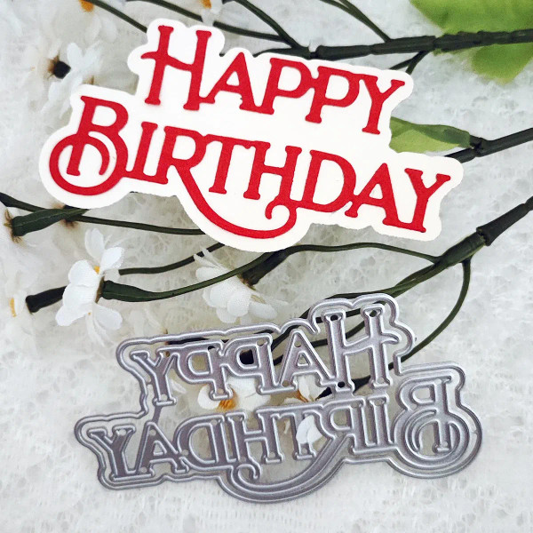Dark Khaki - Christmas Tree Happy Birthday Thank You 26 English Alphabet Metal Cutting Dies For Diy Scrapbooking Album Craft Cardmaking By WTB