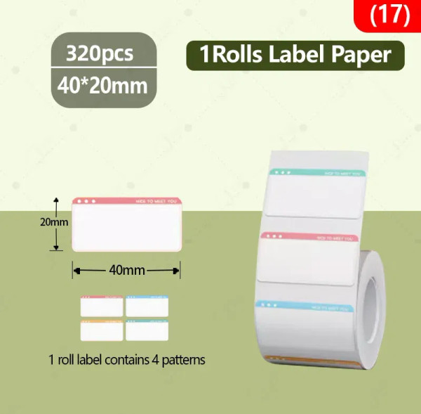 Light Pink - Niimbot B21/B203/B3S Label Machine Printing Paper Color Label Waterproof, Oil Resistant, Tear Resistant Label By WTB