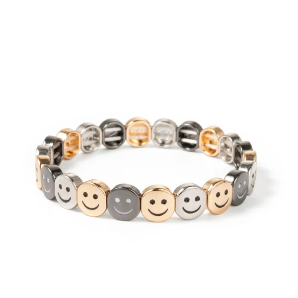 Metal Antique Copper Plated, Ships From: China, Diameter: 50-52Mm - 2024 New Rhinestone Happy Bangle For Women Diamond Hand Accessory By WTB