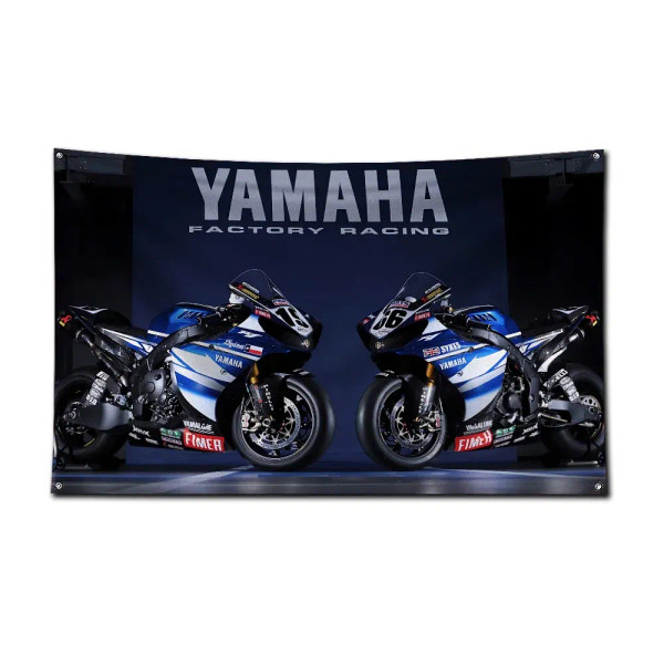 Orange, Size: 120 X 180Cm - 3X5 Ft Motorcycle Racing Y-Ya-Ma-Has Flag Polyester Digital Printing Banner For Garage Wall Art Out Door Decoration With Grommet By WTB