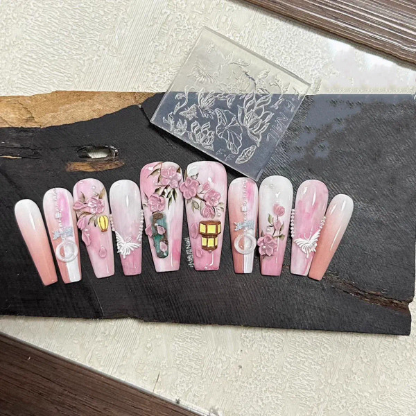 Dark Silver - 1Pc Snake Flamingo Jellyfish Dragon Dtream 3D Acrylic Mold Nail Art Diy Silicone Nail Art Templates Nails Mold By WTB