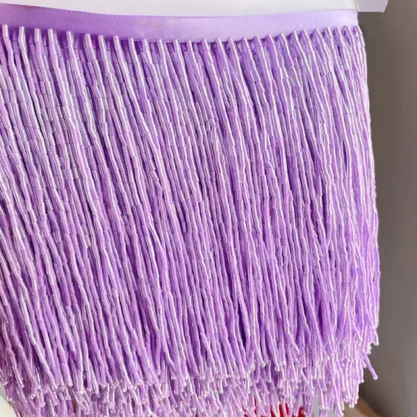 Grey, Size: M - 15Cm Width 38 Colors Grey Blue Tube Tassel Dress Accessories Lace Trim Wedding And Evening Dress Beaded Decoration Rs3052-2 By WTB