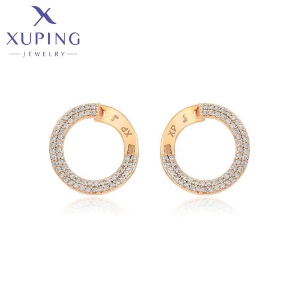 Metal Gold-Color, Main Stone White - Xuping Jewelry Fashion Ð¡?ÂµñÑð³Ð¸ Charm Simple Gold Color Earrings For Women Girl Party Copper Alloy Exquisite Gift X000463287 By WTB
