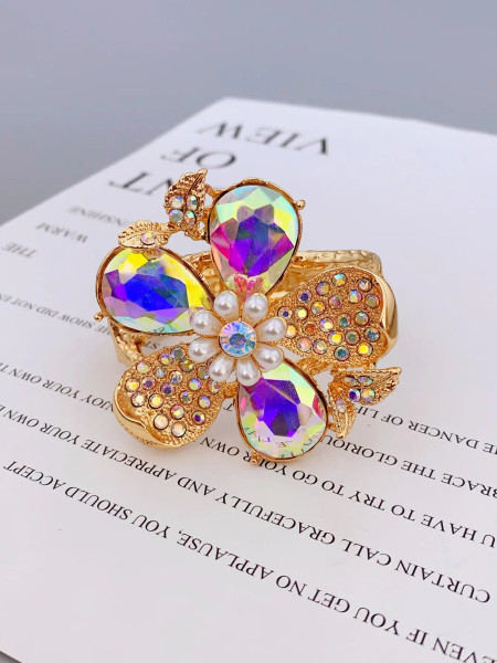 Metal Platinum Plated - Exaggerated Zinc Alloy Flower Bracelet For Women In Various Occasions Bracelets For Women By WTB