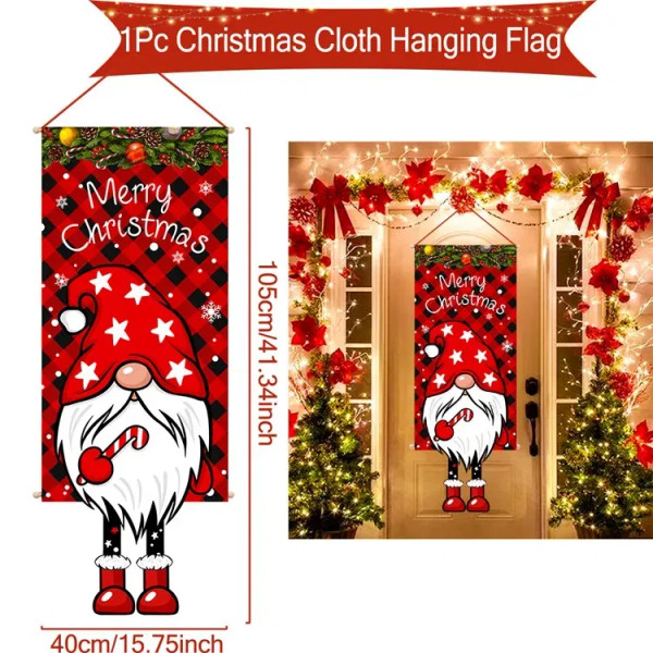 Army Green - Santa Claus Hanging Flag Merry Christmas Decorations For Home 2023 Xmas Gifts Christmas Ornament Navidad Natal New Year 2024 By WTB