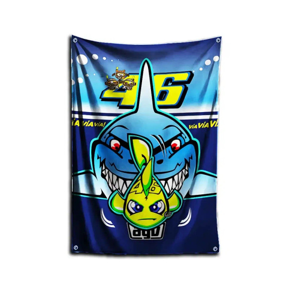 Pink, Size: 90 X 130Cm - 3X5 Ft D-Doctors R-Rossis Vr-46 Flag Polyester Digital Printing Banner For Garage Wall Out Door Decoration With Brass Grommets By WTB