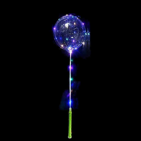 Ruby, Ballon Size: 7Inch, Shape: X - 5-20 Sets Led Light Up Bobo Balloons Colorful 20 Inches Bubble Balloon 3 Levels Flashing Handle 70Cm Stick Birthday Party Decor By WTB