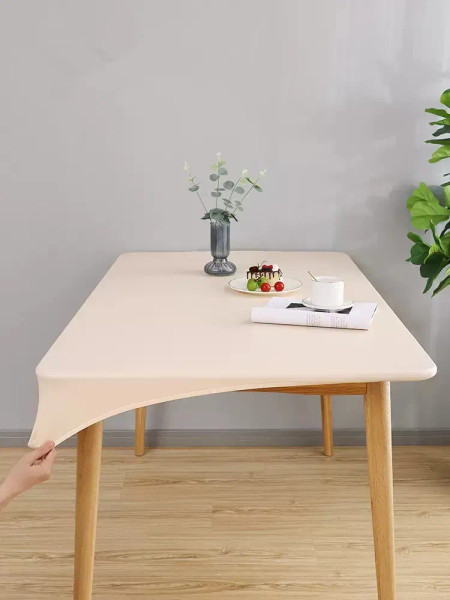 Solid Color Pu Leather Table Cover Fixable Elastic Tablecloth Waterproof Round Square Table Cloth Custom Table Protector By WTB