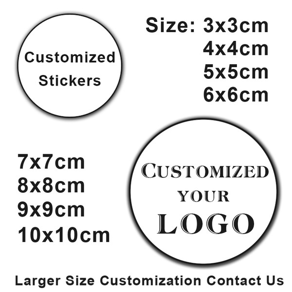 Black - 100Pcs 3-10Cm Custom Logo Wedding Sticker Personalized Design Your Label Candy Gift Box Birthday Party Seal Sticker Self-Adhesiv By WTB
