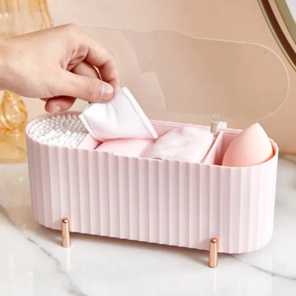 Green - Cotton Swab Organizer Holder Cotton Pad Storage Box Transparent Remover Paper Makeup Box With Lid Dustproof Desktop Makeup By WTB