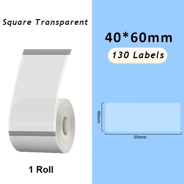 Blue - Original M110 M220 Clear Thermal Labels -1.57"X2.36" (40X60Mm) Transparent Waterproof Label Refills Compatible With Phomemo M110 By WTB