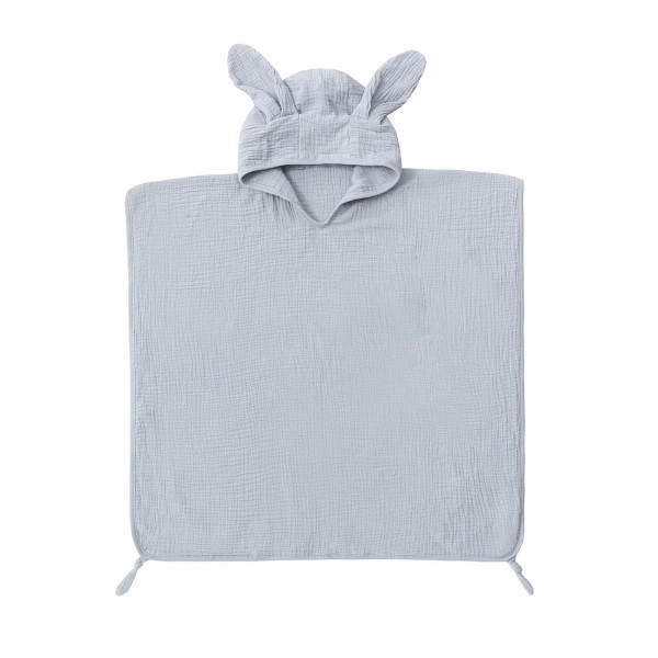 Red - Muslin Baby Hooded Poncho Towel Children'S Hooded Bath Towel Soft Kids Beach Bathing Stuff Infant Washcloth By WTB