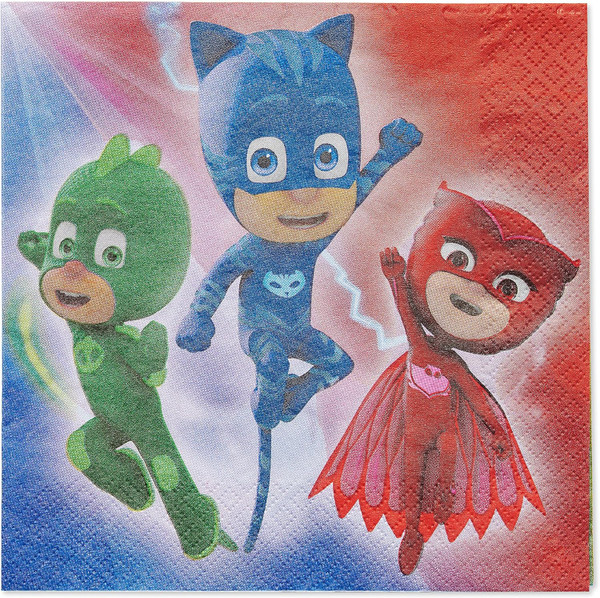 Nivi Pj Masks Luncheon Napkins 6 5 X 6 5 Pack Of 16 Bold Eco Friendly Design Perfect For Kids Parties Events Ascn Snl 511741