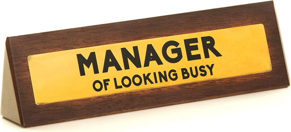 Nivi Boxer Gifts Funny Office Desk Plaque Sign Manager Of Looking Busy Gag Gifts For Boss Coworkers White Elephant Joke Gift Boxr Fba Dk1043