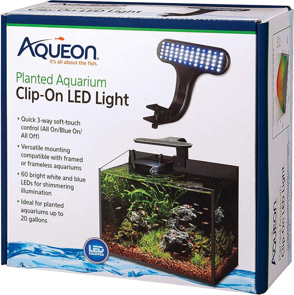 Nivi Aqueon Clip On Led Aquarium Fish Tank Light For Planted Growing Plants For Up To 20 Gallon Aquariums Ceaq Fba 100533613