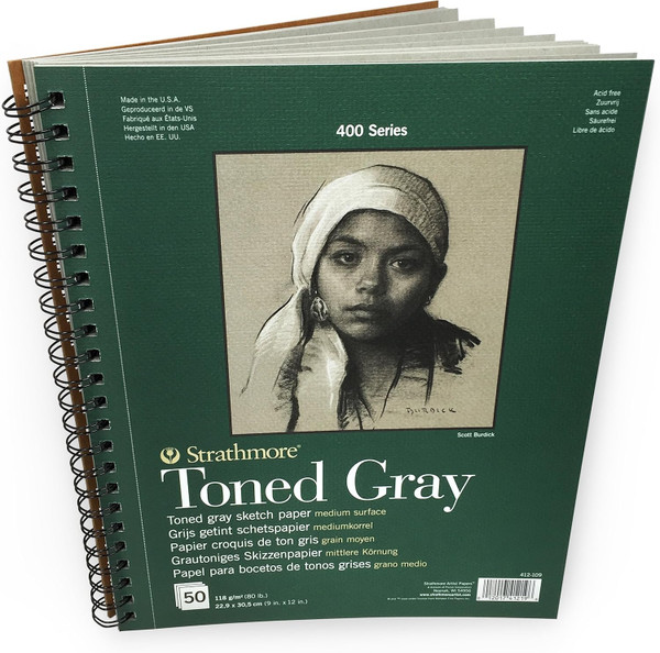 Nivi Strathmore 400 Series Sketch Pad Toned Gray 9X12 Inch 50 Sheets Artist Sketchbook For Drawing Illustration Art Class Students Nitm Fba 133984