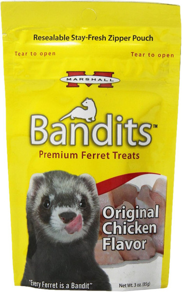 Nivi Marshall Pet Products Natural High Protein Bandit Semi Moist Chew Treats With Chicken Flavor For Ferrets 3 Oz Royl Fba 41692