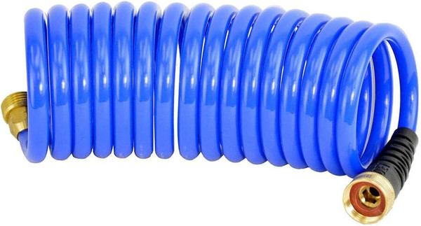 Nivi Hosecoil 3 8 Inch Id Self Coiling Garden Rv Marine Outdoor Water Hose 15 Blue Wint Fba Hoshs1500Hp