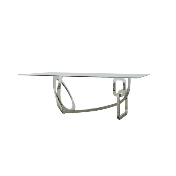 Modrest Adelaide Modern Stainless Steel Glass Dining Table By Vig Vgvct1301S