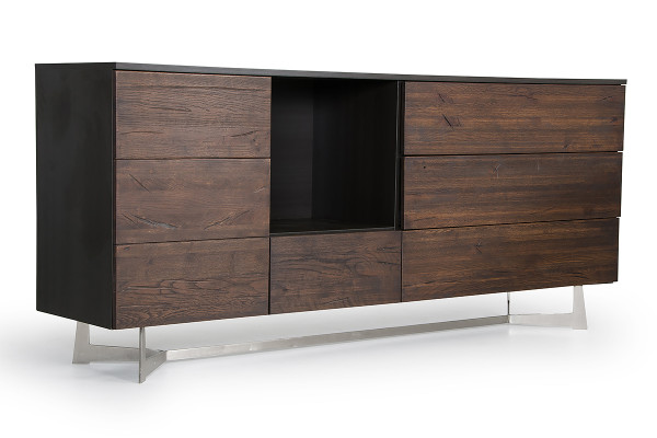Modrest Wharton Modern Dark Aged Oak Buffet By Vig Vgedpos200108
