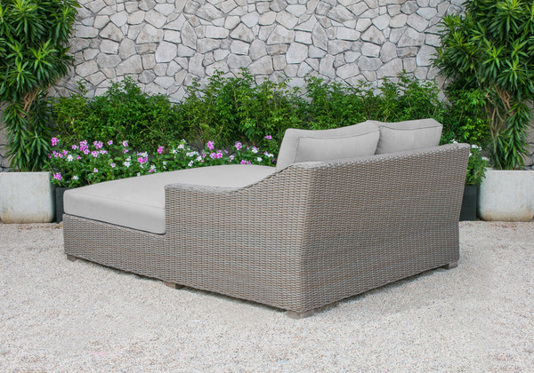 Renava Pismo Outdoor Beige Wicker Sunbed By Vig Vgatrabd 108 Bge