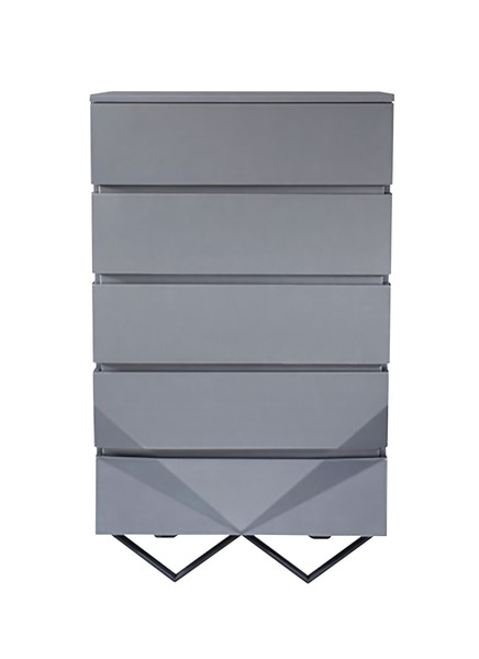 Modrest Duke Modern Grey Black Gun Chrome Chest By Vig Vgvcj811 5H Gry