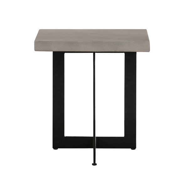 Modrest Sharon Modern Concrete Black Metal End Table By Vig Vglbowen Lt45 01