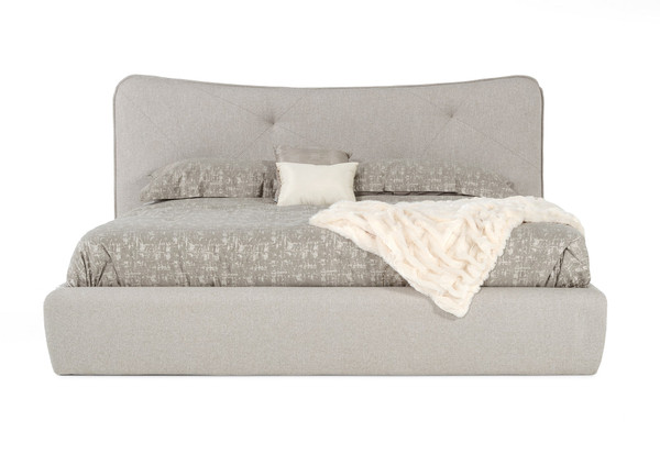 Modrest Alessia Eastern King Italian Modern Light Grey Upholstered Bed By Vig Vgacalessia Bed Ek