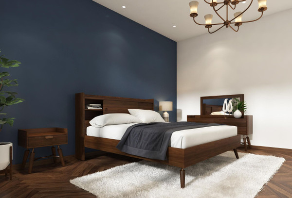 Modrest Sutton Eastern King Mid Century Elisa Acacia Wood Bed By Vig Vgwh180430201 202 Ek