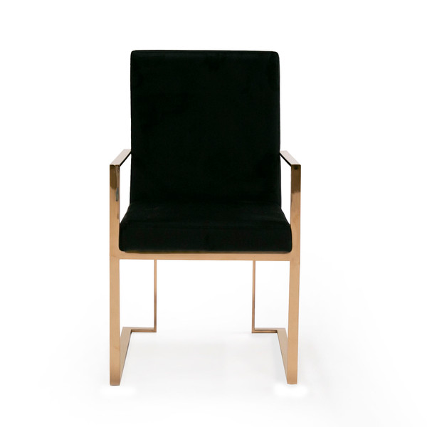 Modrest Trea Modern Black Velvet Rosegold Dining Chair By Vig Vgvcb0298A Blk Dc