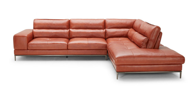 Divani Casa Kudos Modern Cognac Raf Chaise Sectional Sofa By Vig Vgkk5309 Raf Sect