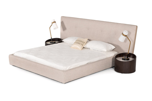 Modrest Brittany California King Modern Grey Fabric Bed By Vig Vgbbla1603 Ck