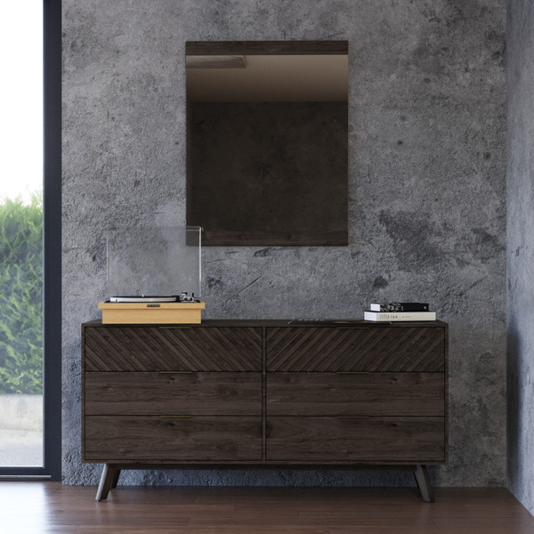 Modrest Daisy Mid Century Dark Acacia Mirror By Vig Vgwdkyoto Mir