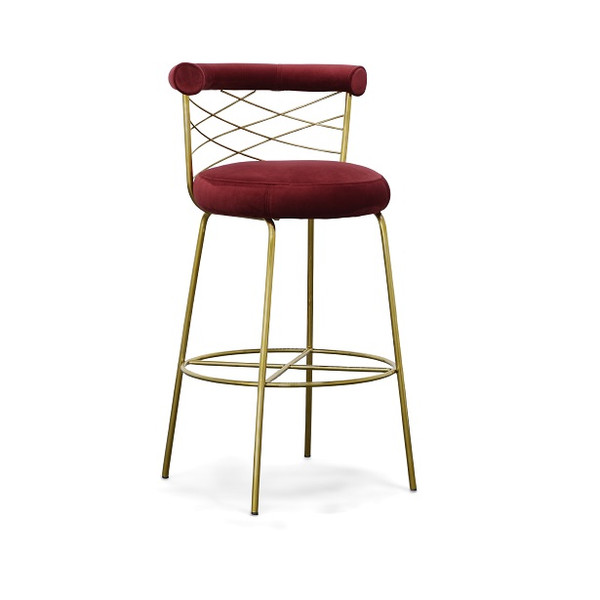 Modrest Dakin Modern Glam Red Gold Barstool By Vig Vgeumc 9700Ch Bs