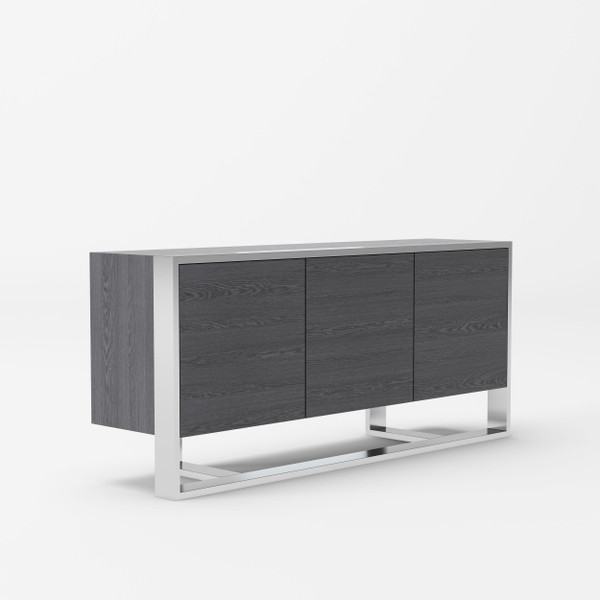 Modrest Fauna Modern Elm Grey Stainless Steel Buffet By Vig Vgbbbn 2M Gry Buf