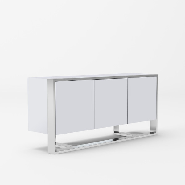 Modrest Fauna Modern White High Gloss Stainless Steel Buffet By Vig Vgbbbn 2M Wht Buf