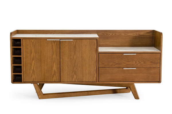 Modrest James Contemporary Walnut White Buffet By Vig Vgcssb 19078 Wal Buf