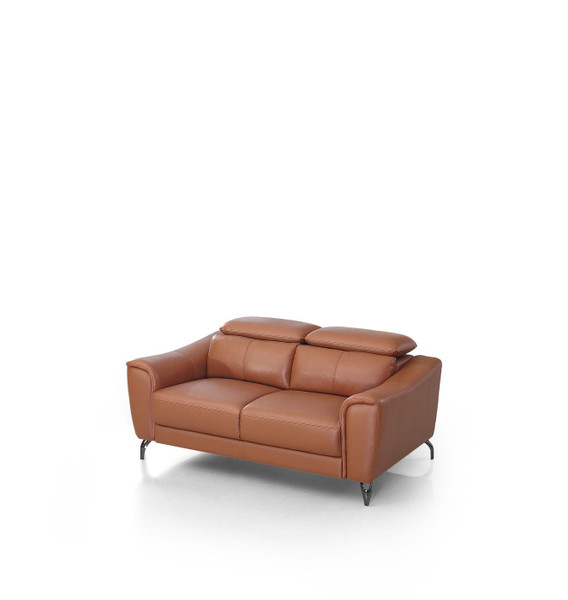 Divani Casa Danis Modern Cognac Leather Brown Loveseat By Vig Vgbns 1803 Brn L