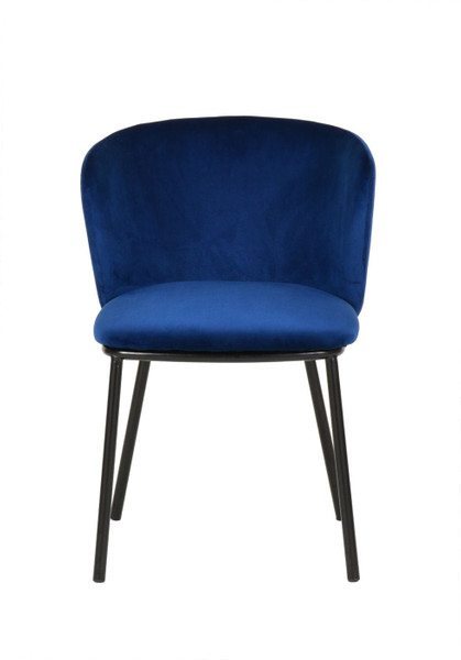 Modrest Bessie Modern Blue Velvet Dining Chair Set Of 2 By Vig Vgfh139131 Blu Dc