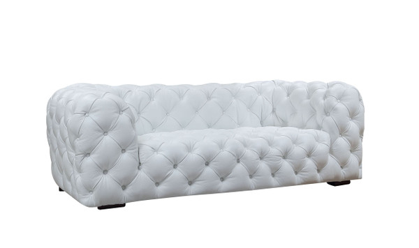 Divani Casa Dexter Transitional White Full Italian Leather Sofa By Vig Vgca114 Wht S
