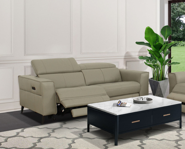Divani Casa Nella Modern Light Grey Leather Loveseat W Electric Recliners By Vig Vgkne9193 Ltgry 3S