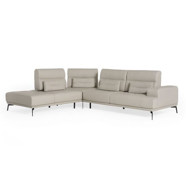 Lamod Italia Sunset Contemporary Italian Grey Leather Left Facing Sectional Sofa By Vig Vgccsunset Laf Gry Sect