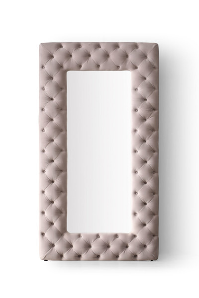 Modrest Legend Transitional Grey Velvet Floor Mirror By Vig Vgvcj8111 3H Gry Mir
