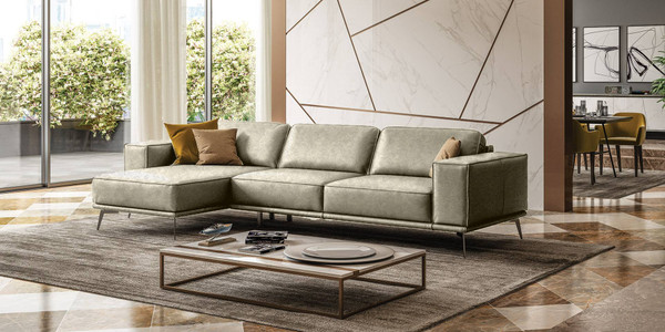 Lamod Italia Soho Italian Left Facing Grey Maya Cloud Leather Sectional Sofa By Vig Vgccsoho Laf Gry Sect