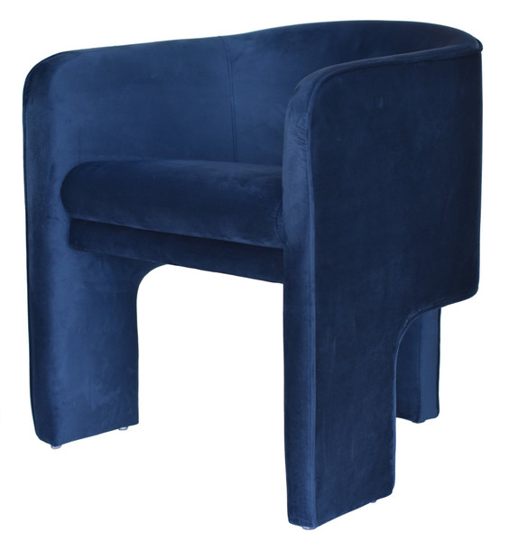 Modrest Kyle Modern Blue Velvet Accent Chair By Vig Vgrhac 235 Bl Ch