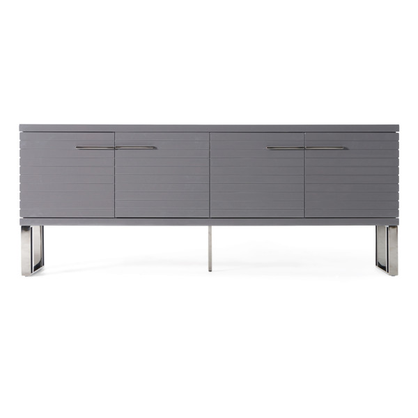 Modrest Splendor Grey High Gloss Slatted Buffet By Vig Vgvcg20256 Gry Buf